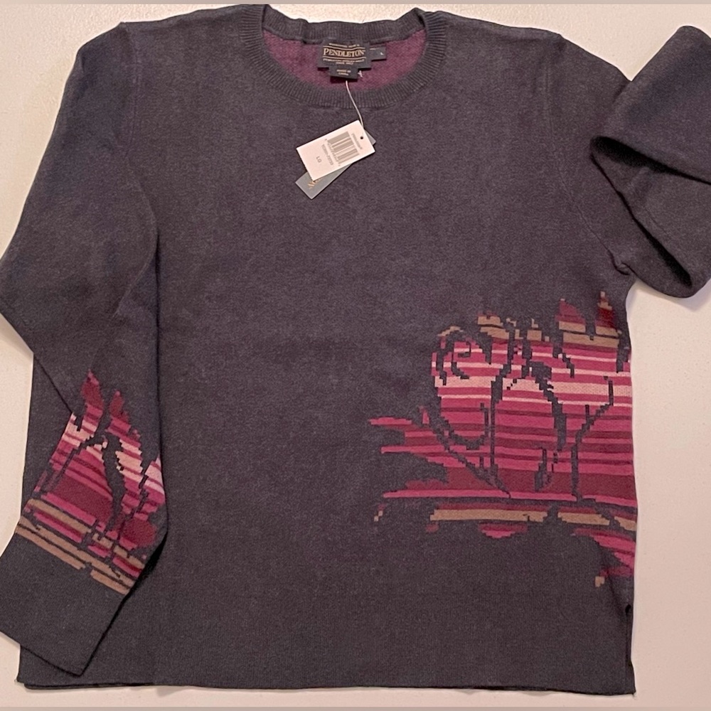 Pendleton Rose City Cotton Cashmere Blend Pullover Sweater Womens Large